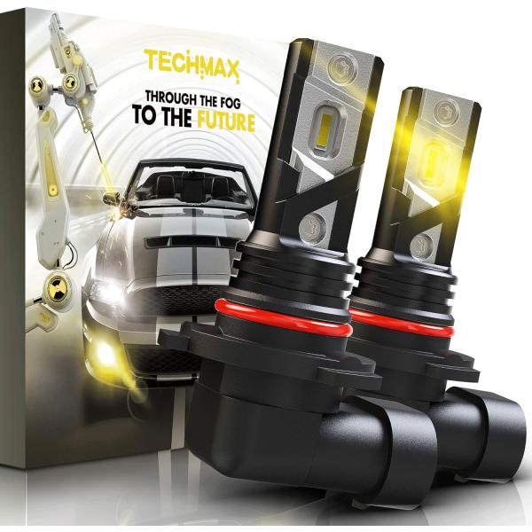 TECHMAX H10 LEDフォグライト電球 9140 9145 両面ランプビーズ 3500K 3...