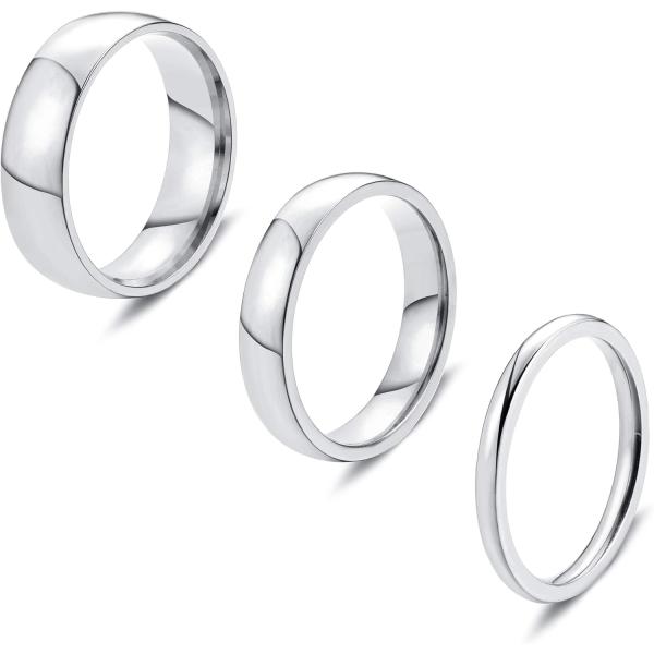 【並行輸入品】LOYALLOOK 2mm 4mm 6mm シルバー/ゴールドリング ステンレススチー...