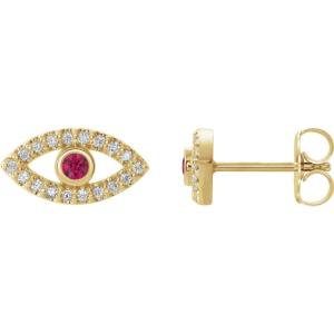 【並行輸入品】Solid 14k Yellow Gold Ruby and White Sapphi...