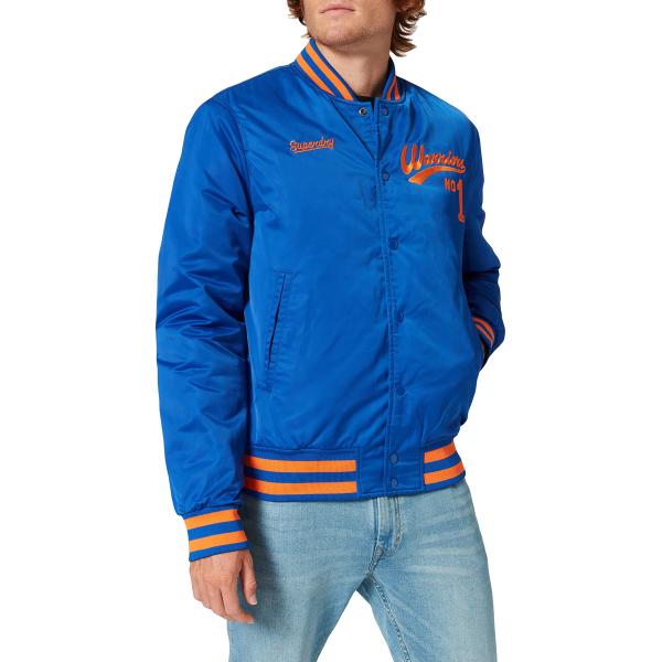 Superdry Mens Varsity Bomber Jacket, Relaxed Fit, ...