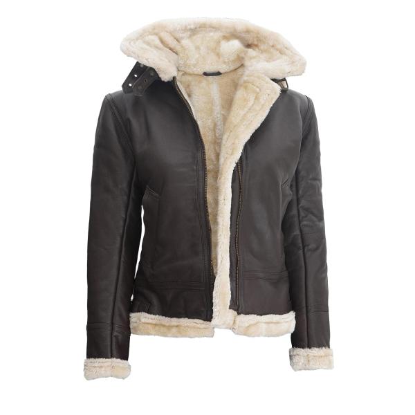 Blingsoul Brown Winter Leather Jacket for Women | ...