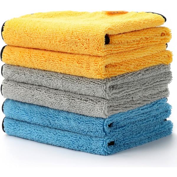 AstroAI Microfiber Towels for Cars  6-Pack Absorbe...