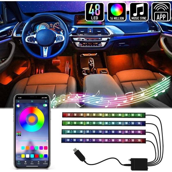 【並行輸入品】Mega Racer RGB車内用カーライト - LEDストリップライト 車用 48個...