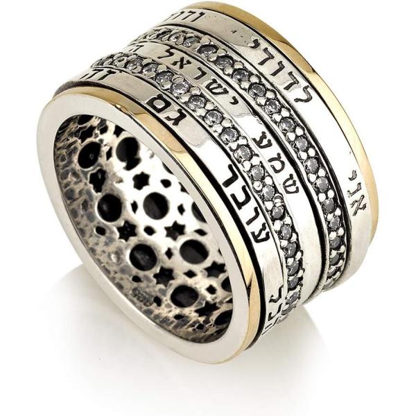 【並行輸入品】925スターリングシルバー スピナーリング 9K / 9ct ゴールド スピニングリン...