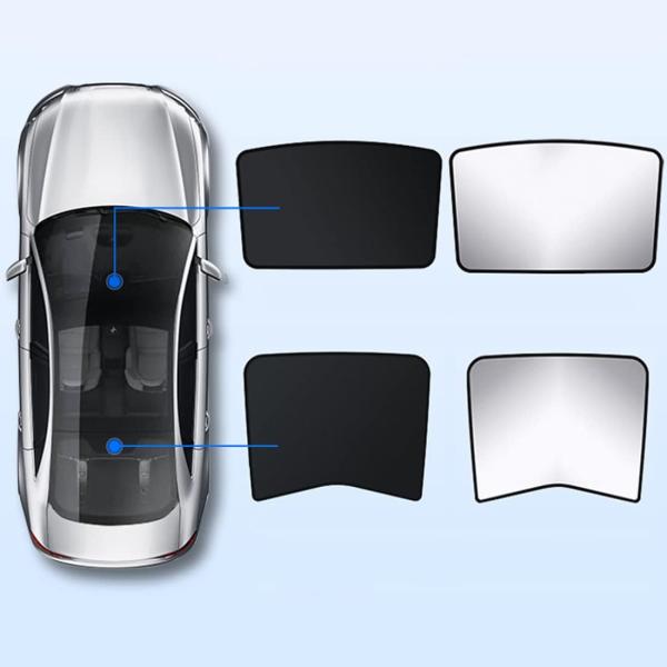 KEYOOG フロント&amp;リアガラスルーフサンシェードキット 2017-2021 Tesla モデル3...
