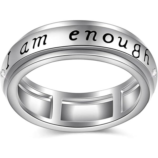 【並行輸入品】I Am Enough スピナー 不安 フィジェット リング スターリングシルバー プ...
