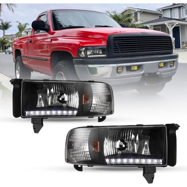 【並行輸入品】WOLFSTORM ヘッドライト 1994-2001 Dodge RAM 1500/2...