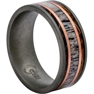 メンズ チタン コアウッド 銅と角のリング 幅9mm 快適フィット 結婚指輪  木材 木製。 エポキシ。 非貴金属  木　並行輸入品｜good-face