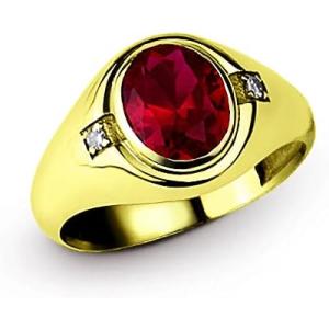 【並行輸入品】Blake's 10K ソリッドイエローゴールドリング メンズ ダイヤモンドアクセント...