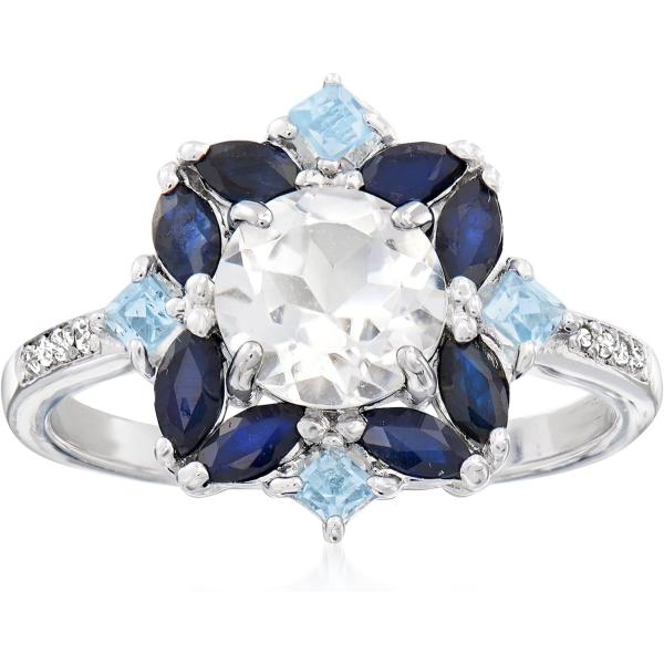 【並行輸入品】[Ross-Simons] レデイーズ 1.78 ct。 T.W.青いトパーズと.80...