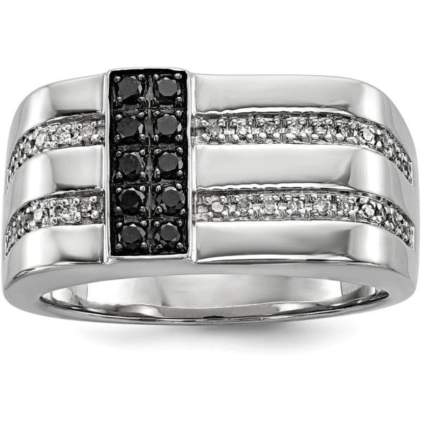 【並行輸入品】Diamond2Deal Men&apos;s 0.50ct Round Cut Black a...