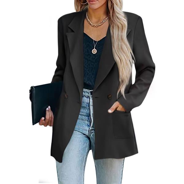 Black Oversized Blazer Jackets for Women Business ...