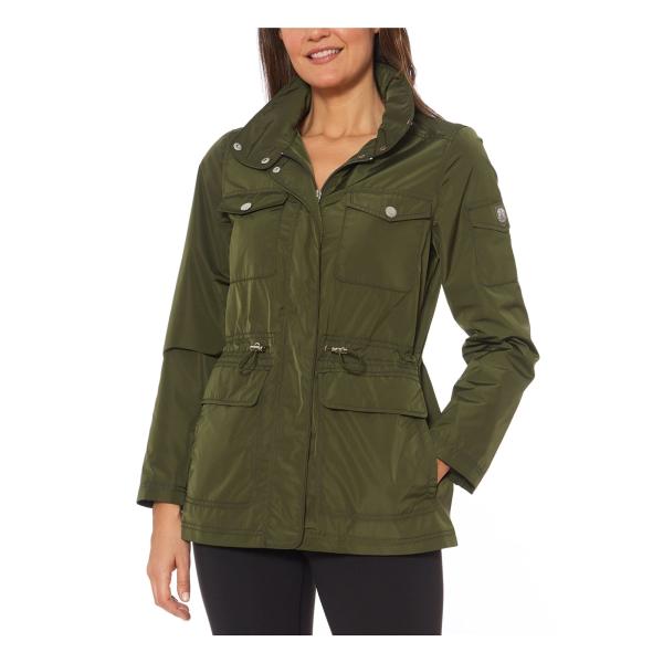 Vince Camuto Womens Green Pocketed Rain Coat S 並行輸...