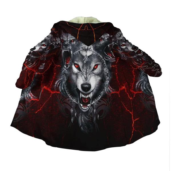 【並行輸入品】3D Viking Odin Tattoo Hooded Overcoat, Nors...