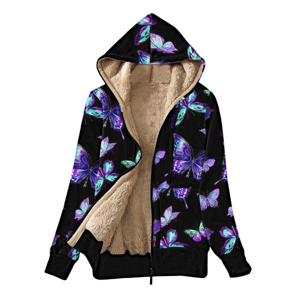 【並行輸入品】Lovor Butterfly Print Coat for Women Tie Dy...