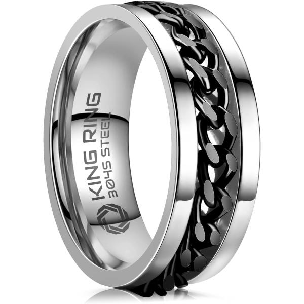 【並行輸入品】King Ring 8mm スピナーリング   不安リングメンズ&amp;レディース   ステ...