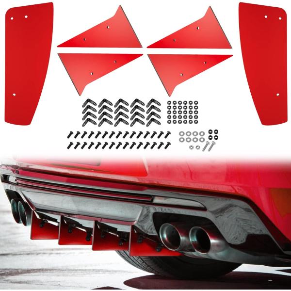 【並行輸入品】カマロ リアディフューザー 6ピース V8 2016-2018 SS ZL1 (レッド...