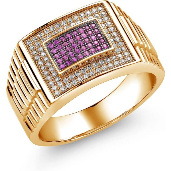 【並行輸入品】[Gem Stone King] 0.68カラット モアサナイト 指輪 リング メンズ...