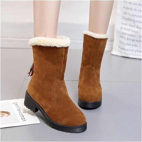 【並行輸入品】ZYZSTR Mid-Calf Snow Boots Women's All-Matc...