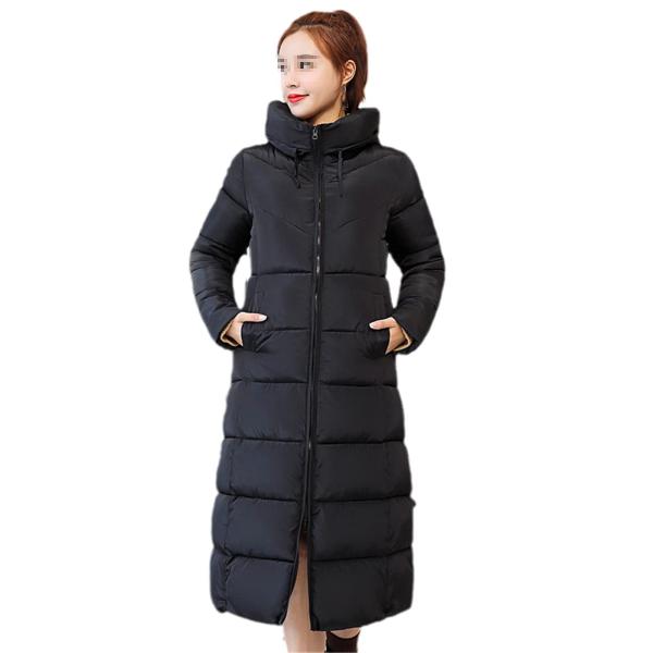 Korean Long Lady&apos;s Coat Thickened Padded Jacket Wi...