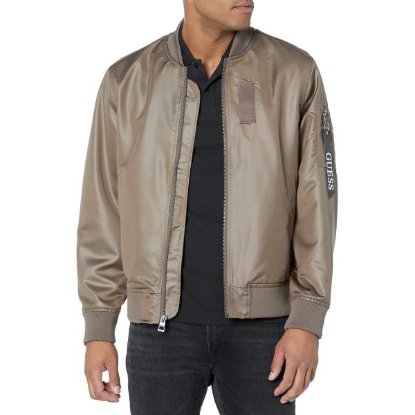 【並行輸入品】GUESS Men's Satin Bomber Jacket GUESS Men's...