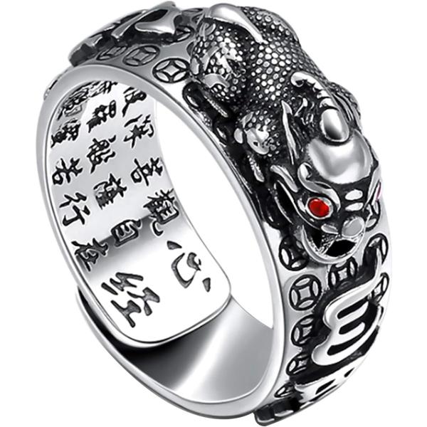 【並行輸入品】HJ HUAJ 990 Silver Feng Shui PiXiu Adjustab...