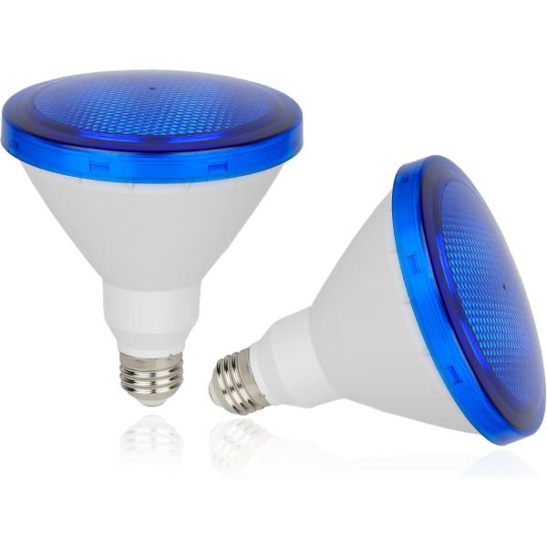 LED Par38 Blue Light Bulb 2 Pack - 15W (100 Watt E...