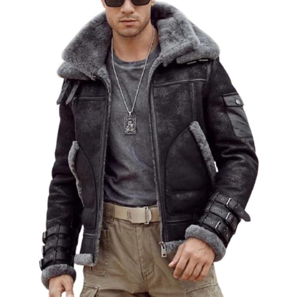 【並行輸入品】B3 Bomber Mens Jacket Aviator RAF Real Shea...