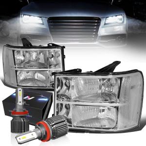 【並行輸入品】DNA MOTORING HL-OH-GMCSIE07-CH-CL1-CFS-H8 クロームハウジング クリアレンズヘッドライト 07-