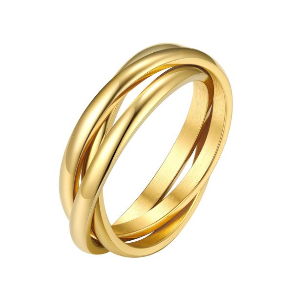 【並行輸入品】FOCALOOK Trinity Ring Gold Plated Interlock...