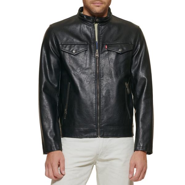 【並行輸入品】Levi's Men's Faux Leather Trucker Racer Jac...