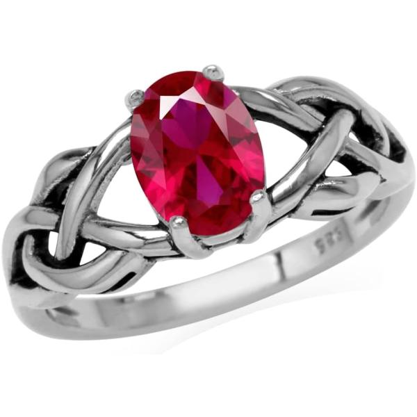 【並行輸入品】Silvershake作成レッドルビージェムストーン 925 スターリングシルバー ケ...