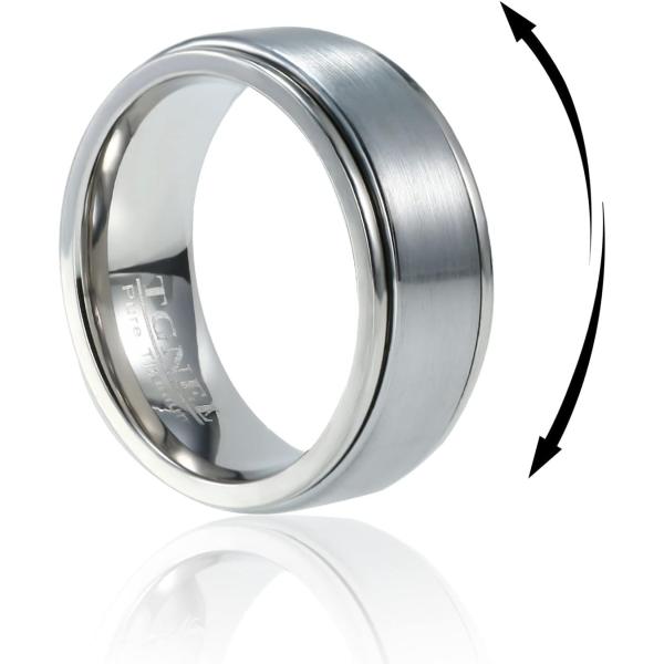 【並行輸入品】8mm チタン 不安 フィジェットリング スピナー タングステン リング メンズ ティ...