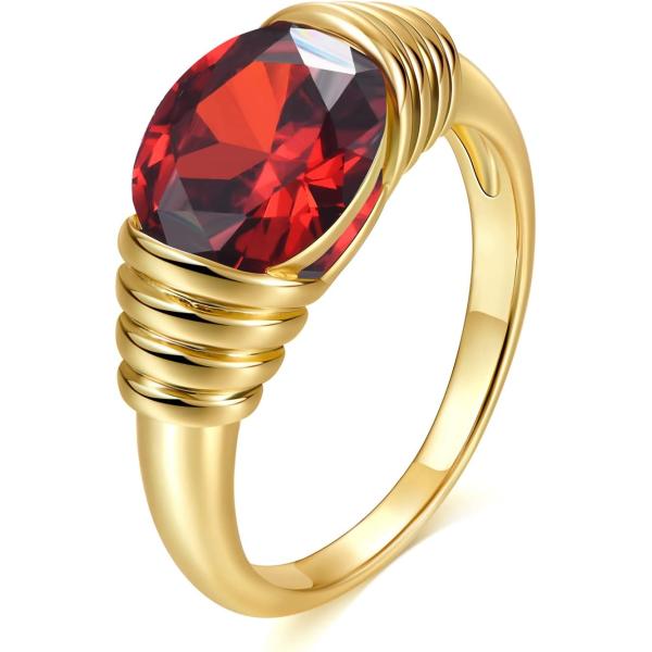 【並行輸入品】AllenCOCO ゴールドリング レディース トレンディな宝石 チャンキーリング 1...