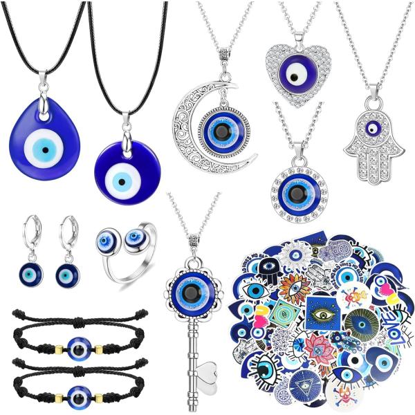 【並行輸入品】YADOCA 12/15個 イーブルアイネックレス レディース メンズ イーブルアイブ...