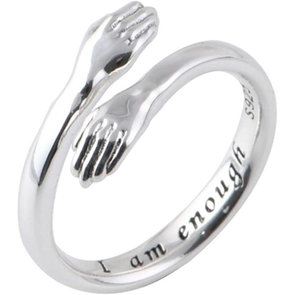 【並行輸入品】Qordelia 925 Sterling Silver Hug Ring I am ...