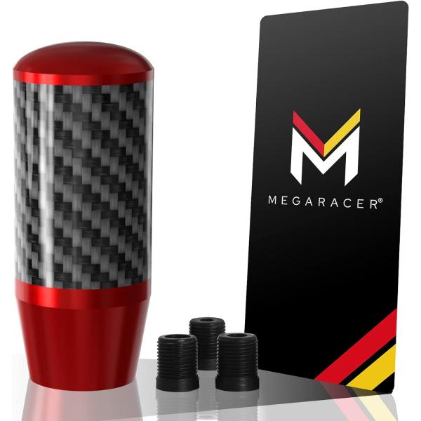 【並行輸入品】Mega Racer 100%リアルカーボンファイバー&amp;レッドアルミニウムシフトノブ ...