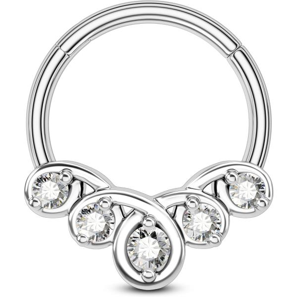 【並行輸入品】COCHARM シンプルな花セプタムリング 16G シルバー ティアドロップ セプタム...