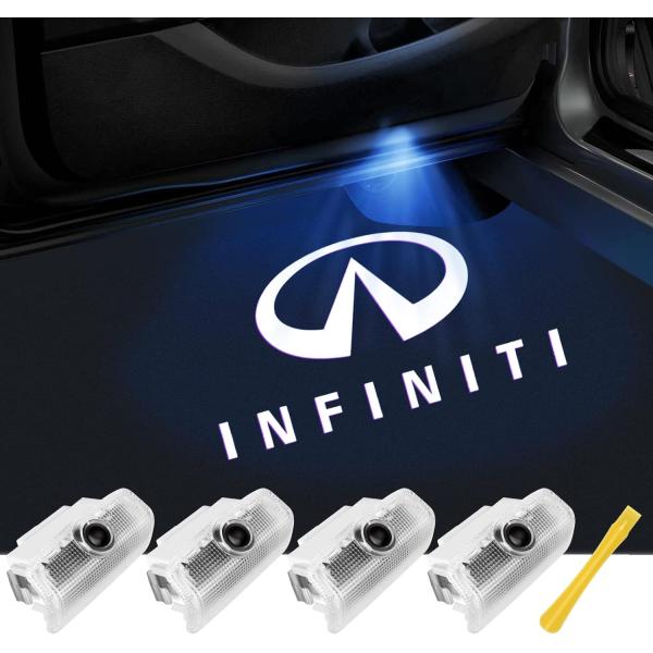 【並行輸入品】Infiniti用色あせない車のドアライトロゴ LEDウェルカムライトアクセサリー Q...