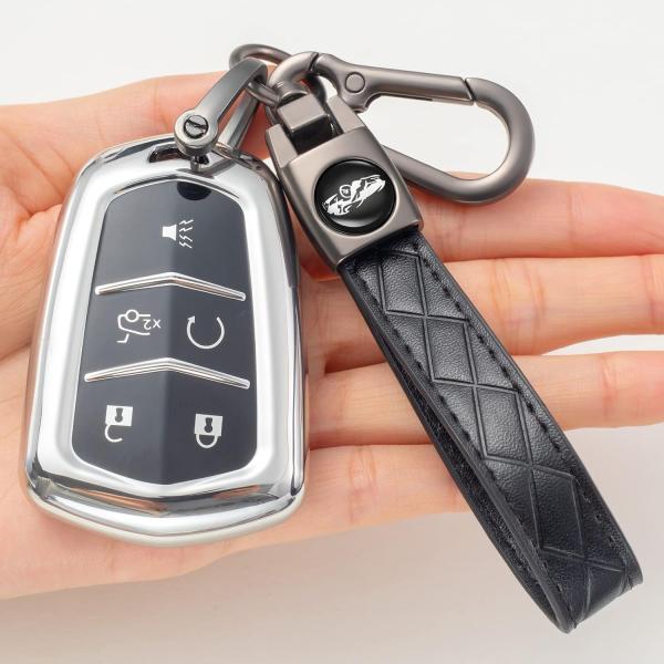 【並行輸入品】SINLAKUA for Cadillac Key fob Cover with Le...
