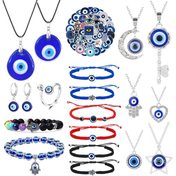 【並行輸入品】Jewdreamer 19Pcs Evil Eye Necklaces for Wom...