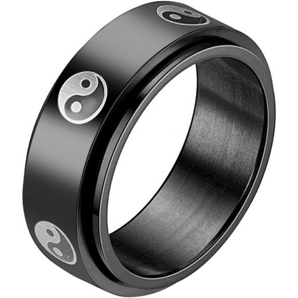 【並行輸入品】Rofusn ステンレススチール 太極拳 陰陽スピナーリング メンズ レディース ブラ...