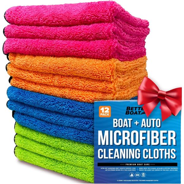 12 Pack Microfiber Cloth Kit Boat and Auto Microfi...