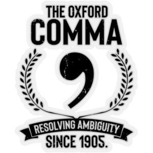 Sticker Decal Novelty Oxford Comma Words Geek Ling...