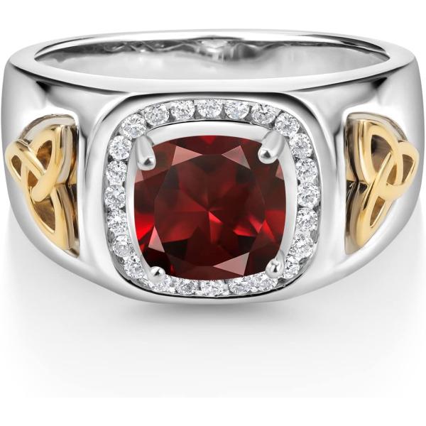 【並行輸入品】[Gem Stone King] 2.86カラット 天然 ガーネット 指輪 リング メ...