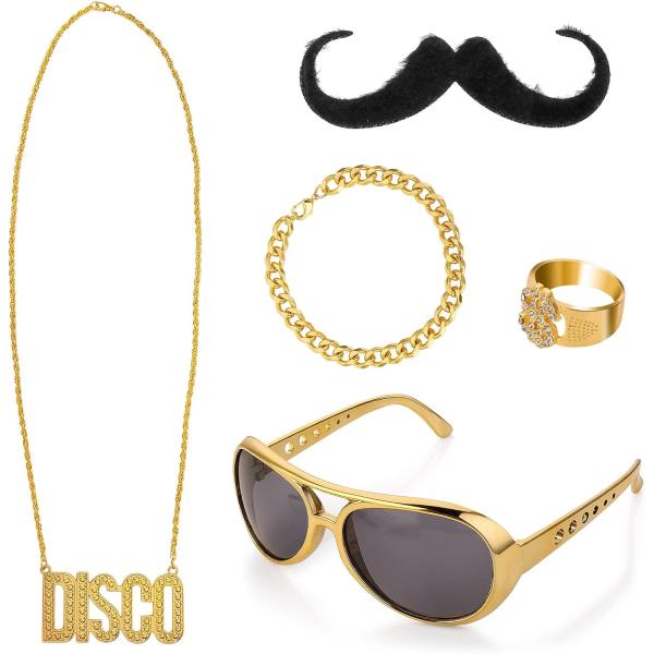 【並行輸入品】メンズ 60代 70年代 ヒッピー服 アクセサリーセット ディスコ コスチューム アク...