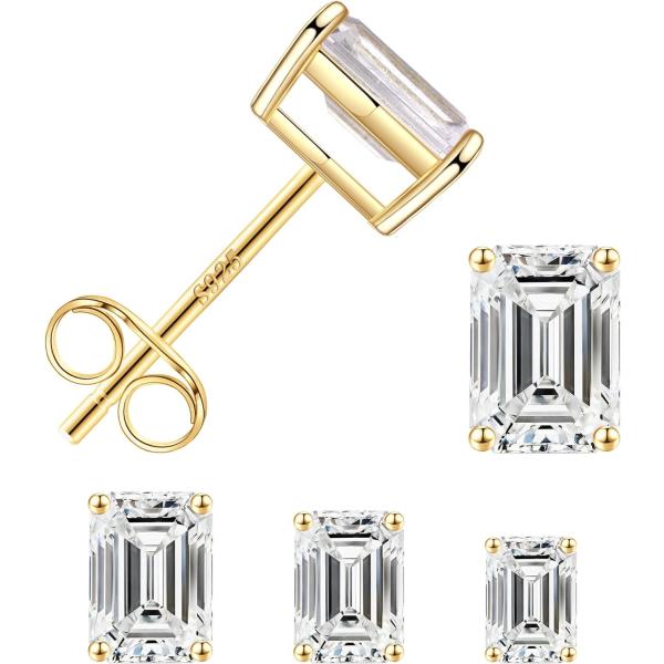 【並行輸入品】スタッドイヤリングセット 女性用 S925スターリングシルバー スタッドピアス 14K...