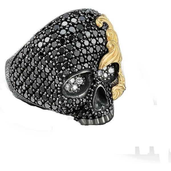 【並行輸入品】Yesai_Jewels Men 2.80Ct Simulated Black Dia...