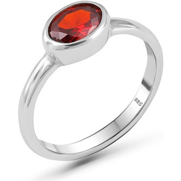 【並行輸入品】オーバルブリリアントシェイプ レッドキュービックジルコニア 925スターリングシルバー...