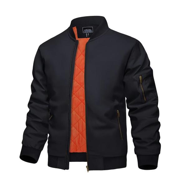 KEFITEVD Men&apos;s Bomber Jacket Windproof Quilted Jac...